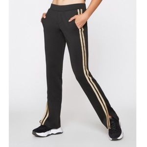 Pam & Gela Black Track Pant with Metallic Stripe